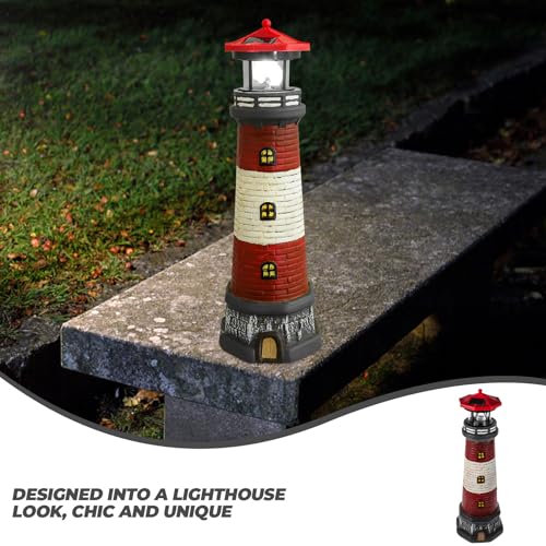 Solar Powered Rotating Lighthouse Statue D27185