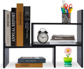 Wood Adjustable Desktop Storage Organizer Shelf Rack, Black S8187