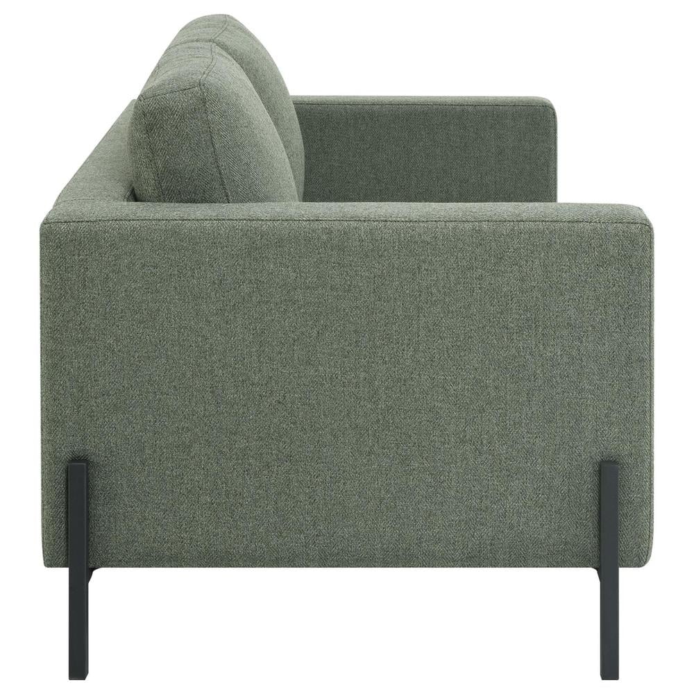 Sage Upholstered Fabric Loveseat with Track Arms X93945