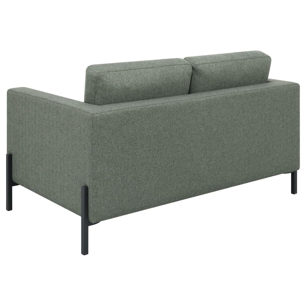 Sage Upholstered Fabric Loveseat with Track Arms X93945