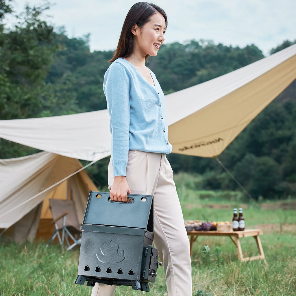 Portable Foldable Wood Burning Camp Tent with Chimney U8659