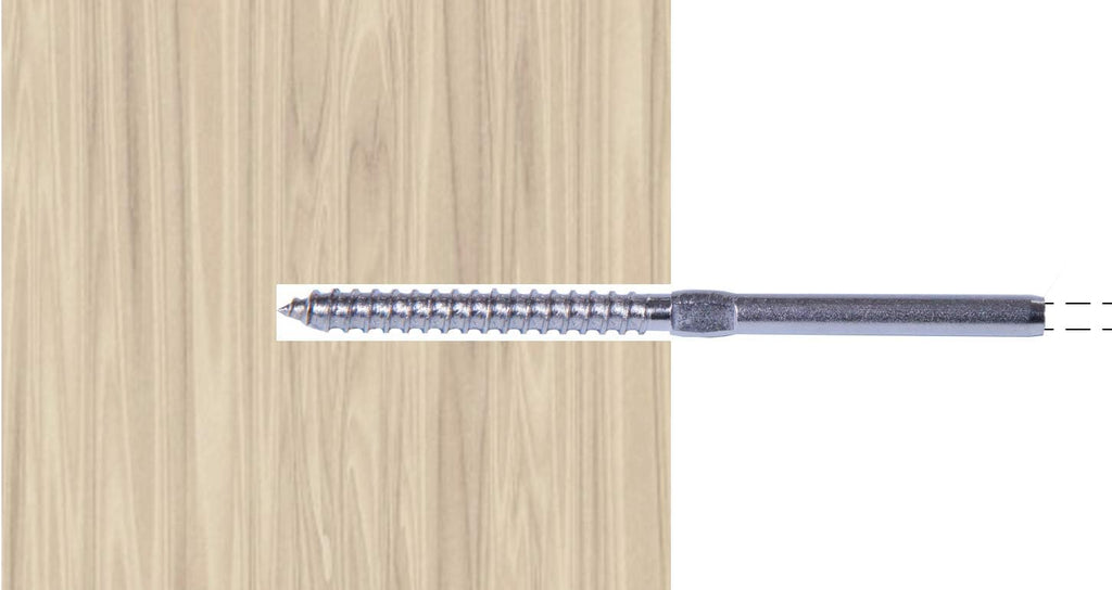 Stainless Steel Hand-Crimp Lag Stud for 1/8 Cable, Lot of 10 L5868