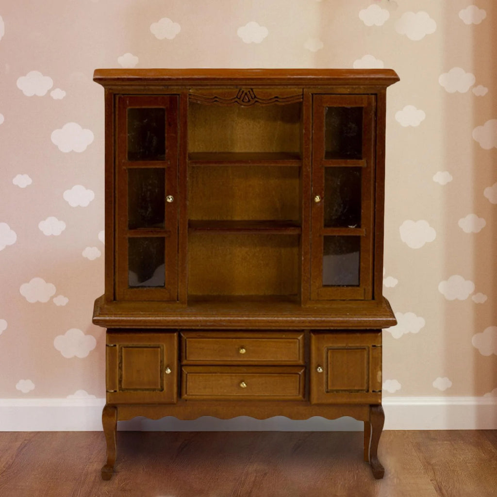 Walnut Miniature Bookcase Cabinet P9271