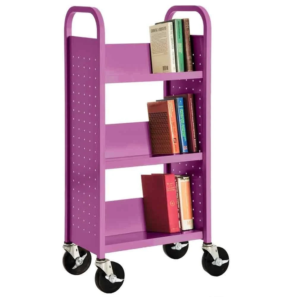 3 Single Sided Sloped Shelf Book Truck G77547