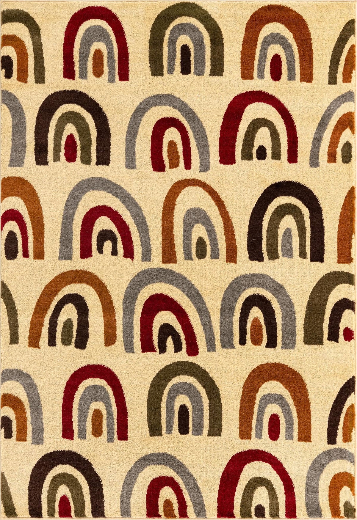 2' x 3' Cream Medium-Pile Rug D2527