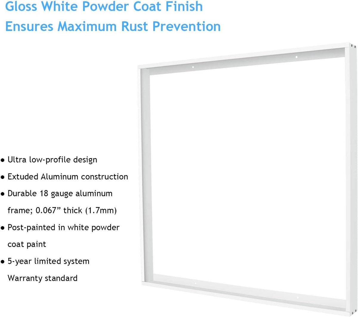 2x2 FT Surface Mount Kit for LED Flat Panel Light - Aluminum 24x24 inch Ceiling Frame Kit K367999