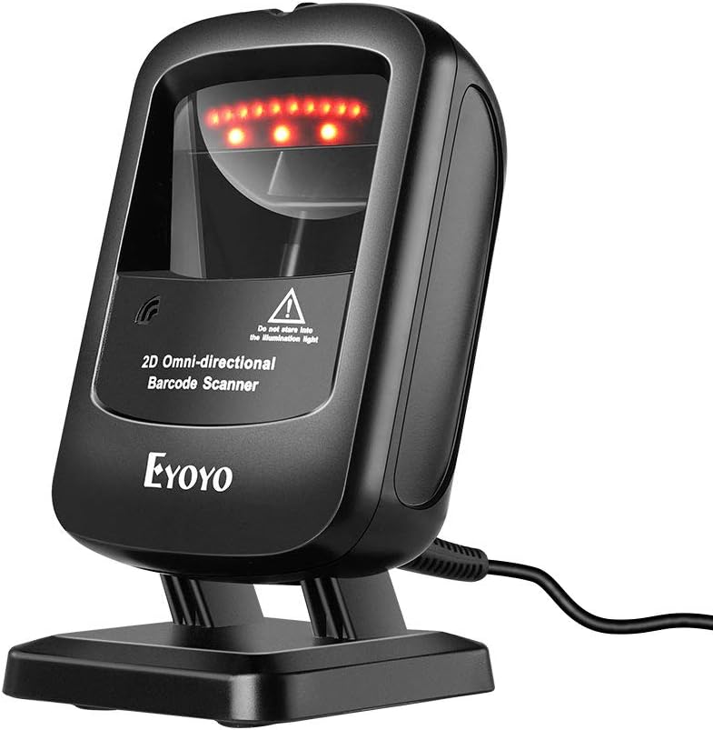 2D Hands-Free USB Wired Barcode Scanner, Pack of 2 F63257