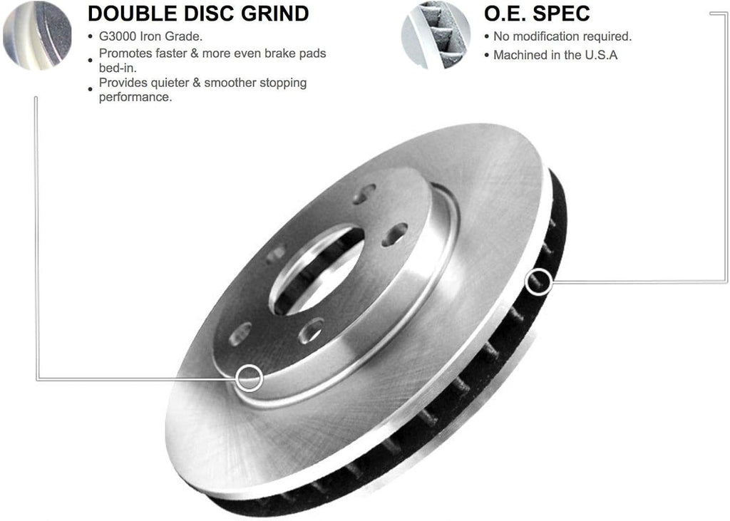 Front Brake Rotors with Semi-Metallic Brake Pads Q4174