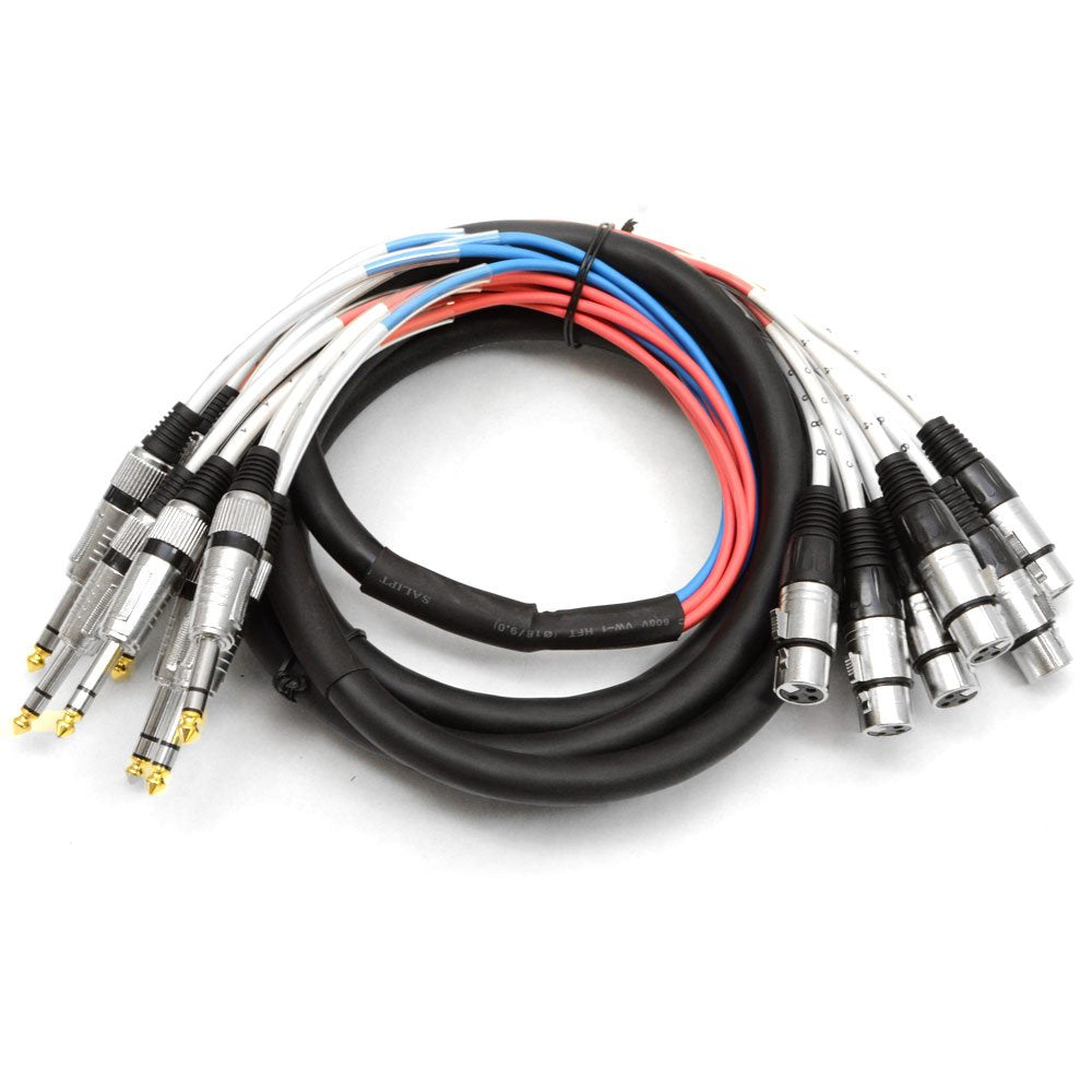 8 Channel 15' XLR Female to 1/4 TRS Snake Cable S861