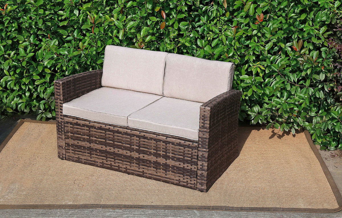 Outdoor Rattan Loveseat with Cushions P754269
