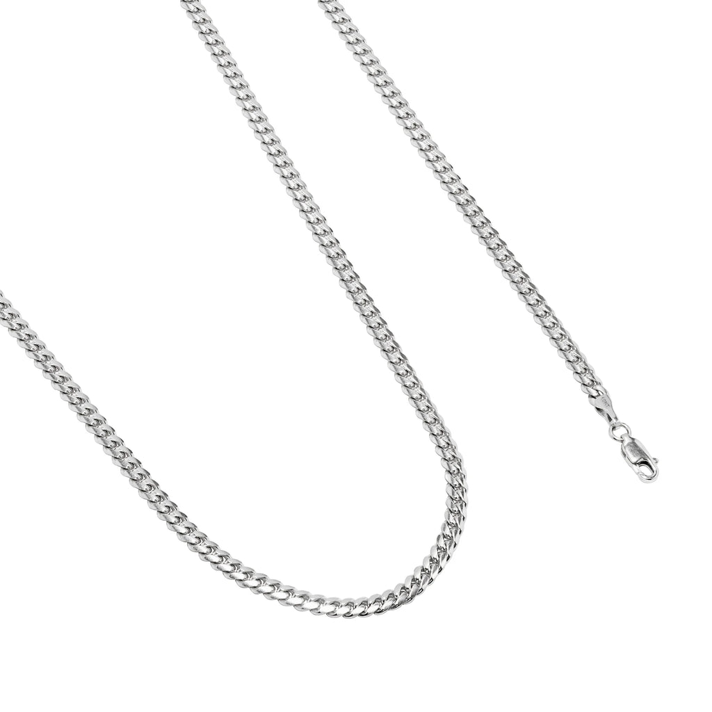 10k White Gold Miami Cuban Link Chain Pendant Necklace 16" - 30" M4597