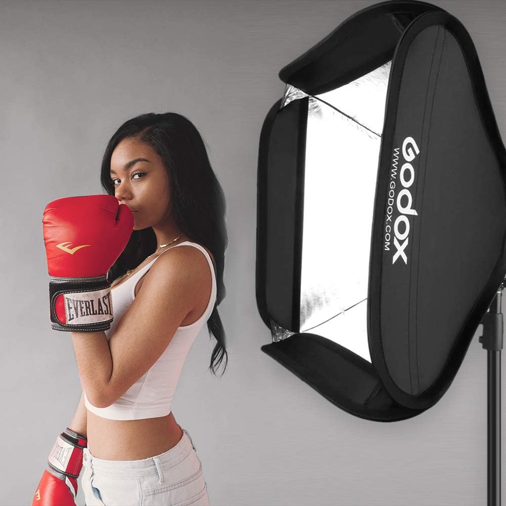 31x31inch 80x80cm Foldable Softbox Diffuser with Bowens Mount Speedlite Bracket Pack of 2 E5021