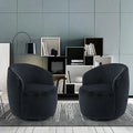 Black Velvet Swivel Barrel Accent Chairs Set of 2 G990