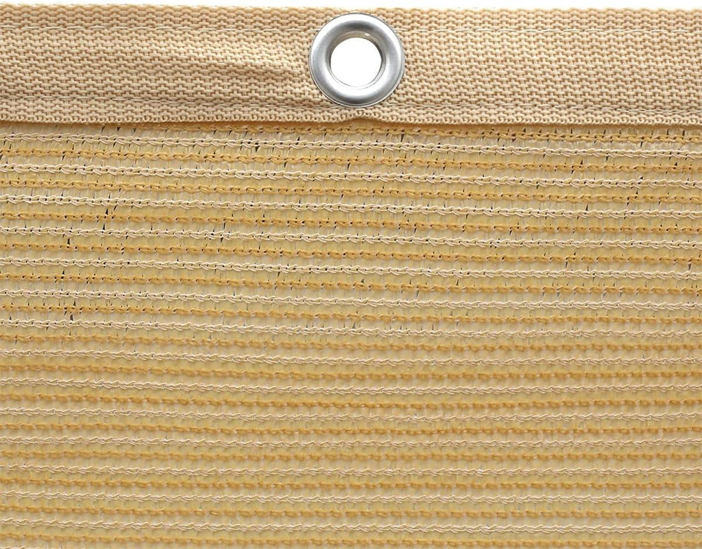 90% Shade Fabric Sun Shade Cloth Taped Edge with Grommets 12’ x 20’, Wheat N58022