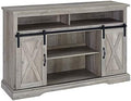 Stone Gray Barnwood Sliding Door Wood TV Stand F201
