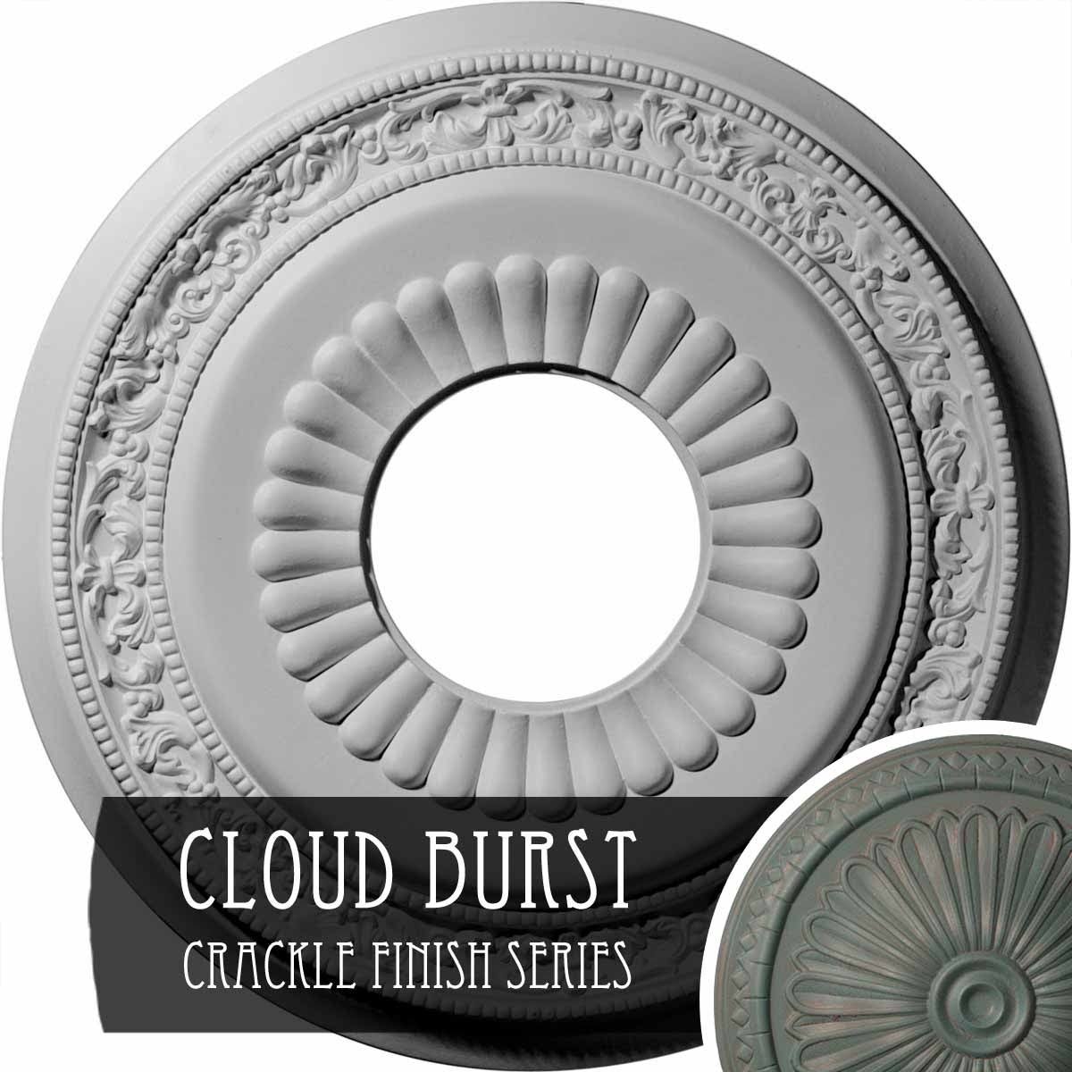 20 5/8 inchod x 6 1/4 inchid x 1 3/8 inchp Hand-Painted Ceiling Medallion G346