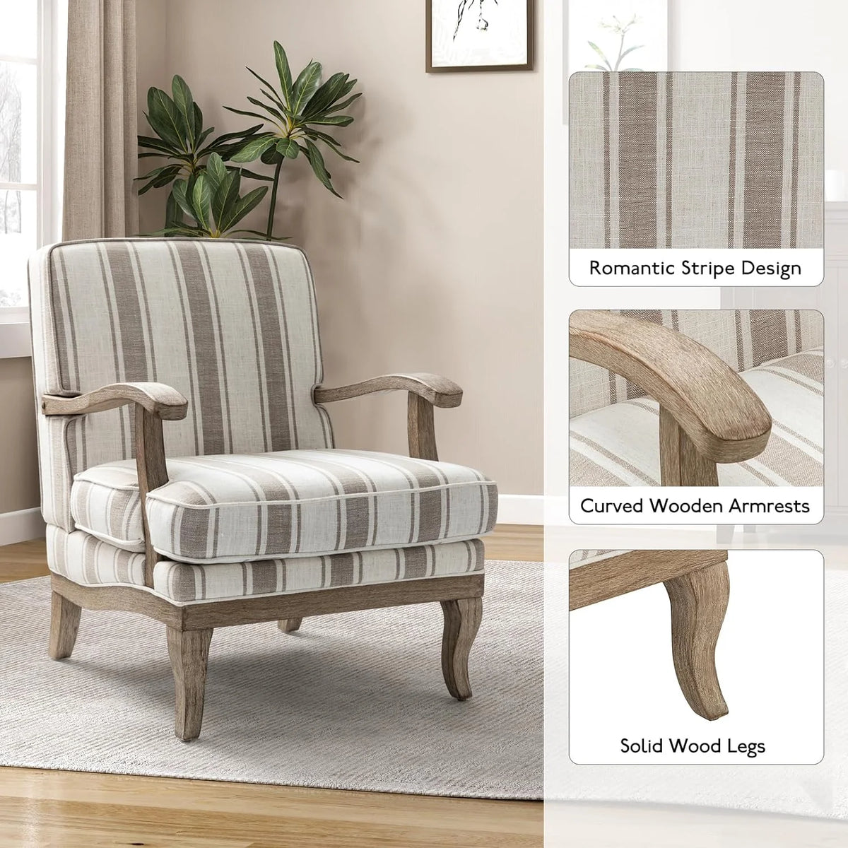 Upholstered Accent Chair Set Of 2 U582