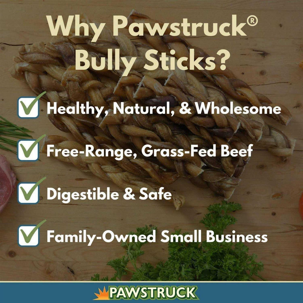 Braided Bully Sticks Dog Treats D906