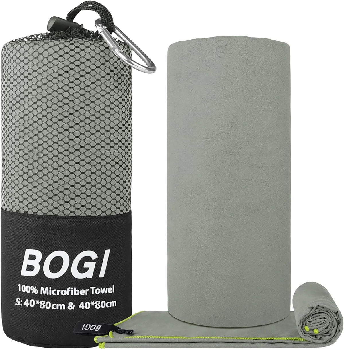 Grey Microfiber Travel Towel 2 Pcs 16''x32'' A5129