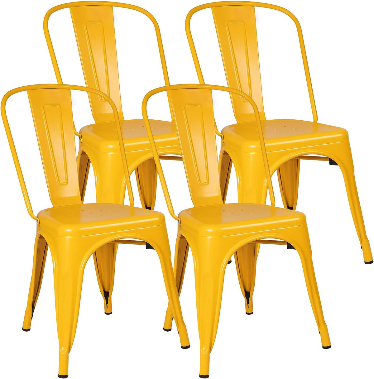 Metal Dining Chairs Set of 4 (Grey) F11920