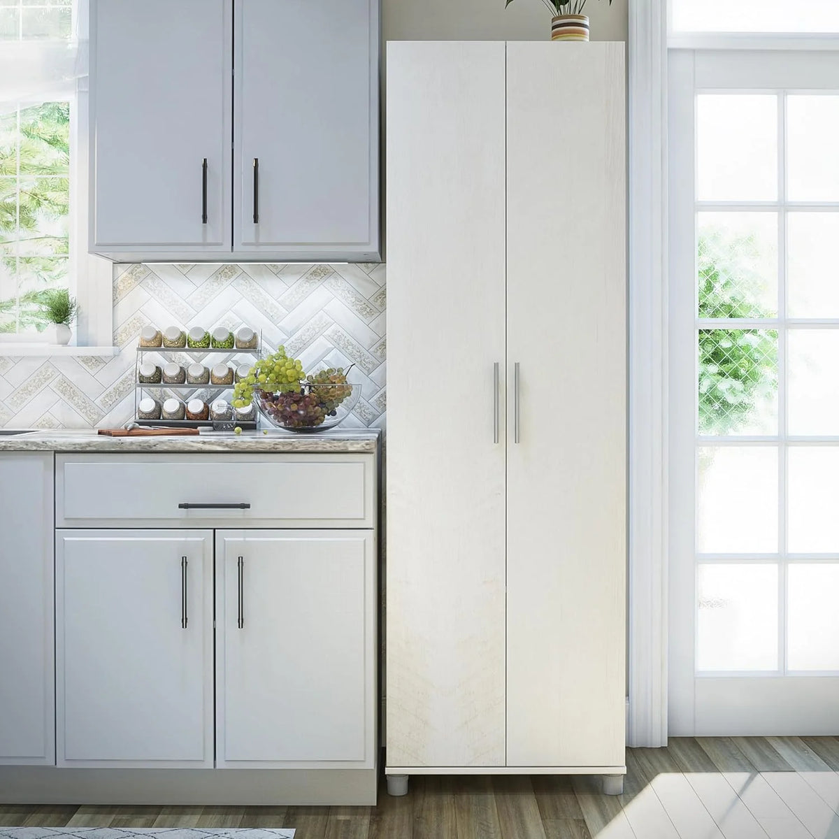 24" Utility Storage Cabinet in Ivory Oak W318