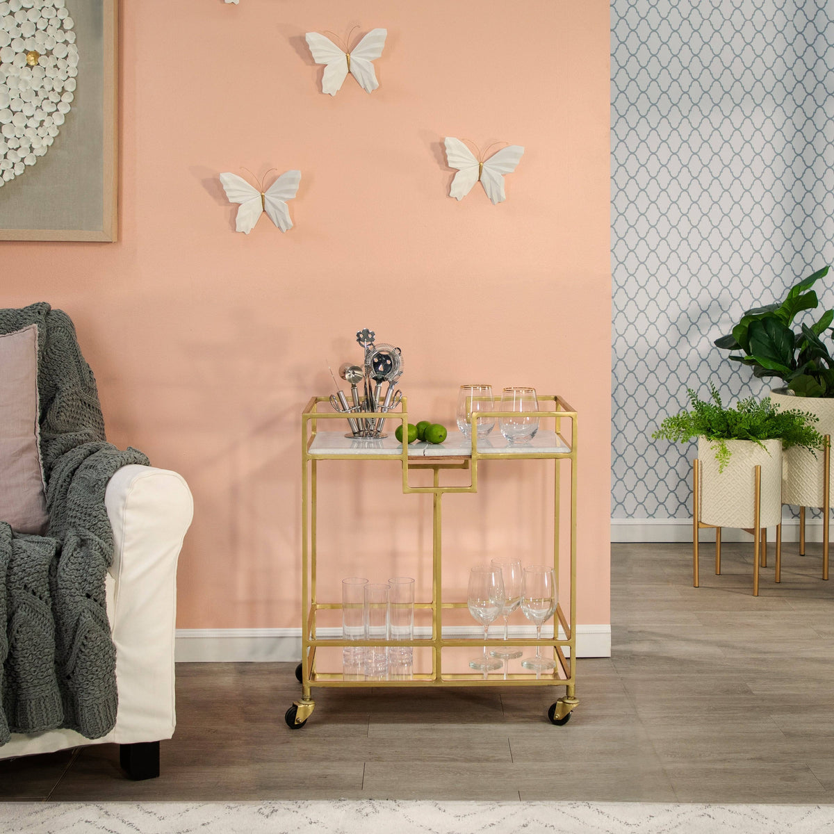 White Resin Butterfly Wall Decor L9787
