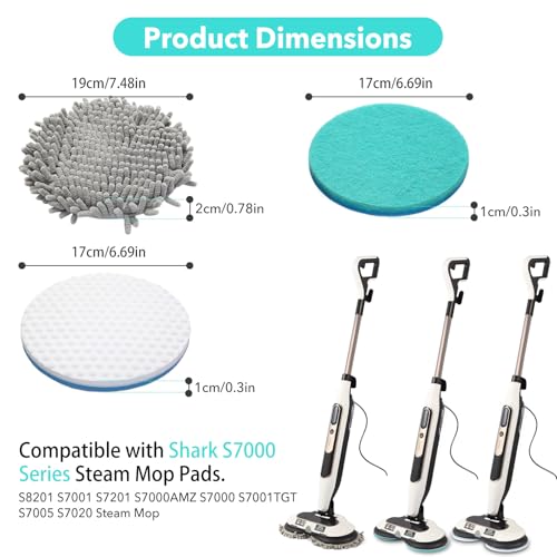 6 Packs Steam Mop Pads Replacement Washable Pad H1510