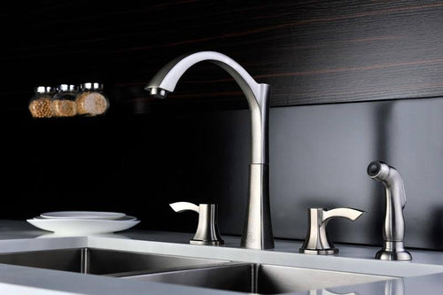 2-Handle Standard Kitchen Faucet in Brushed Nickel O849381