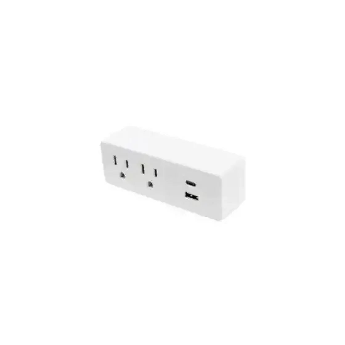White 2-Outlet 2-USB Port Outlet Tap Q537