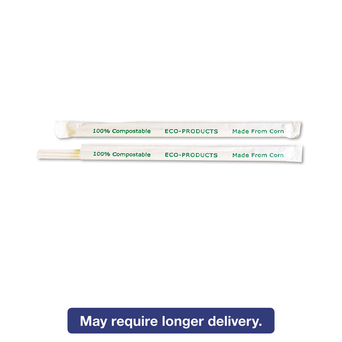 7.75 Clear Wrapped Straw, 400/PK, 24 PK/CT E130779