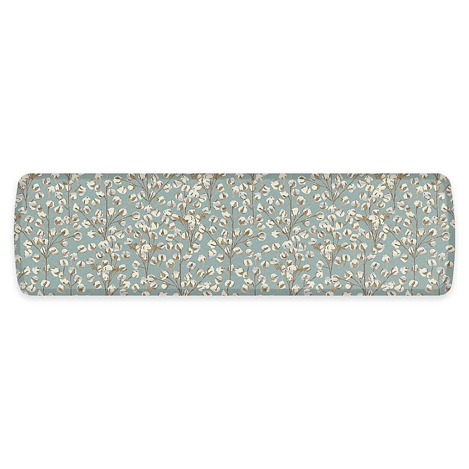 Sky/Khaki Cotton Kitchen Mat L586