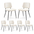 Cream Fabric Upholstered Dining Chairs Set of 6 Z742298