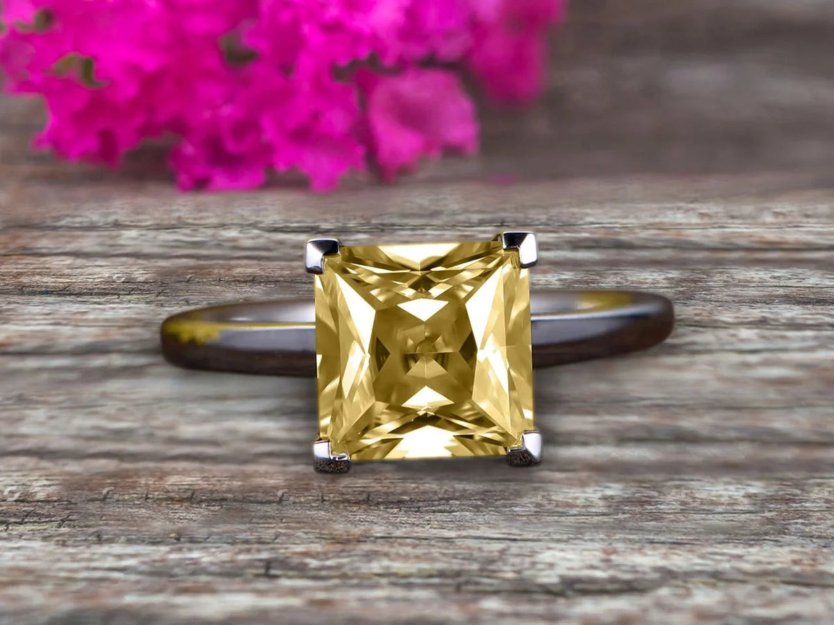 10k Rose Gold Princess Cut Moissanite Solitaire Engagement Ring G333110