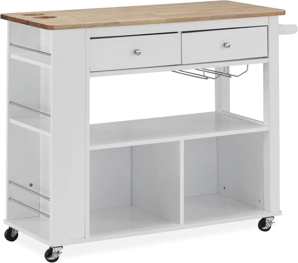 Black Kitchen Cart with Wheels J8665
