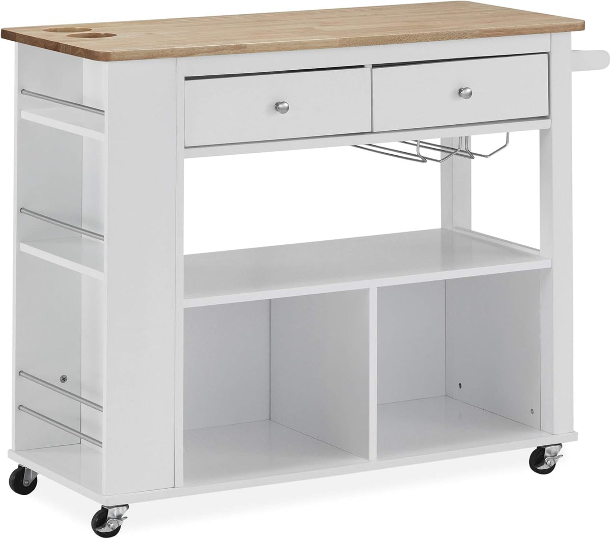 Black Kitchen Cart with Wheels J8665