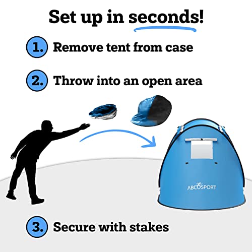 Sky Blue 2 Person Pop Up Tent with Carrying Bag G148534