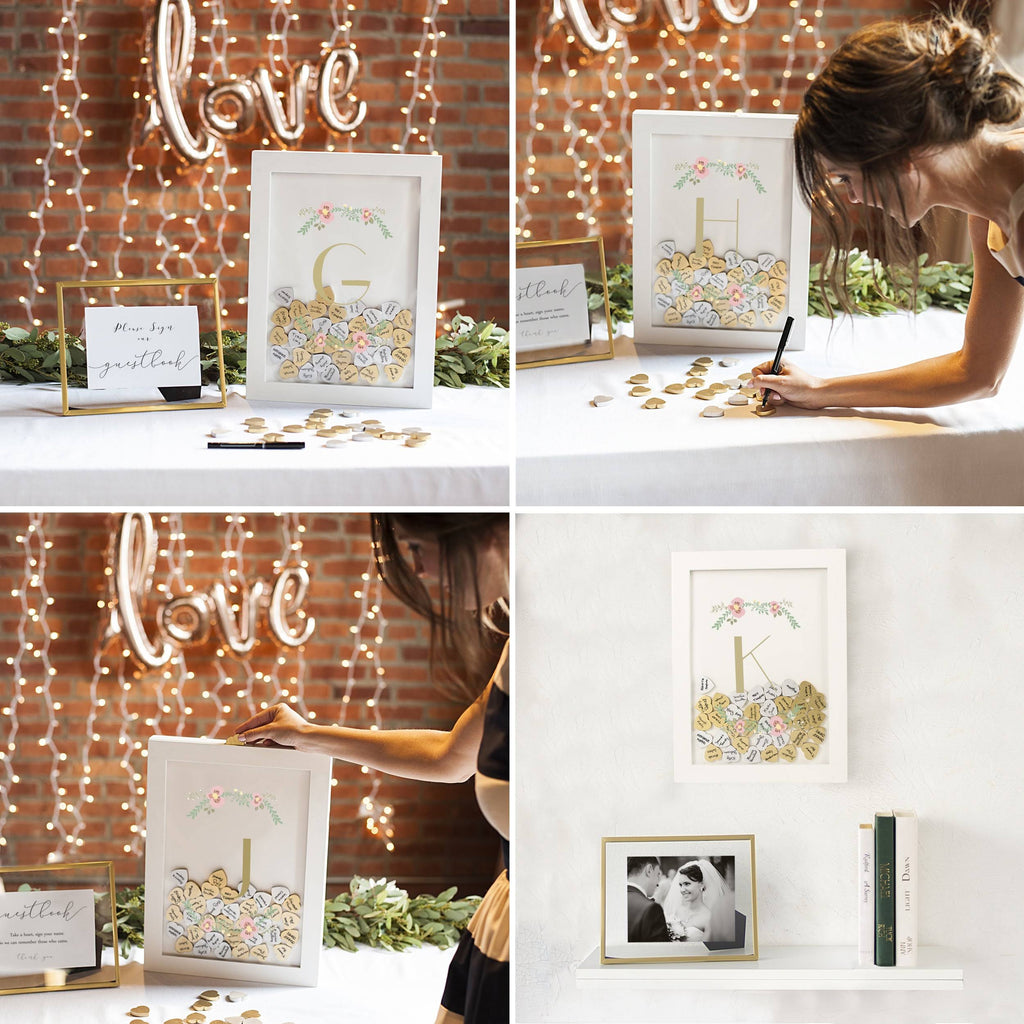 Floral Heart Drop Guestbook H697