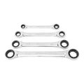 SAE Ratcheting Double Box End Wrench Set, 4 Piece D77750