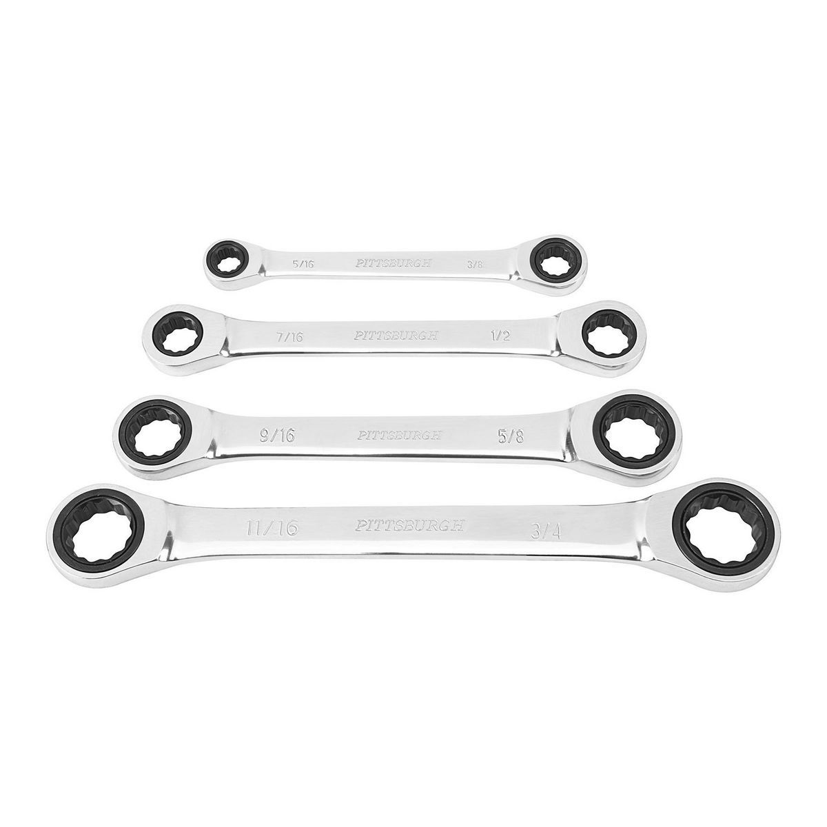 SAE Ratcheting Double Box End Wrench Set, 4 Piece D77750