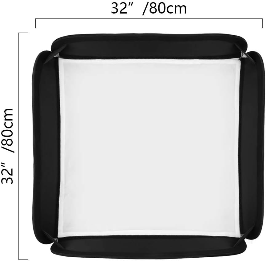 31x31inch 80x80cm Foldable Softbox Diffuser with Bowens Mount Speedlite Bracket Pack of 2 E5021