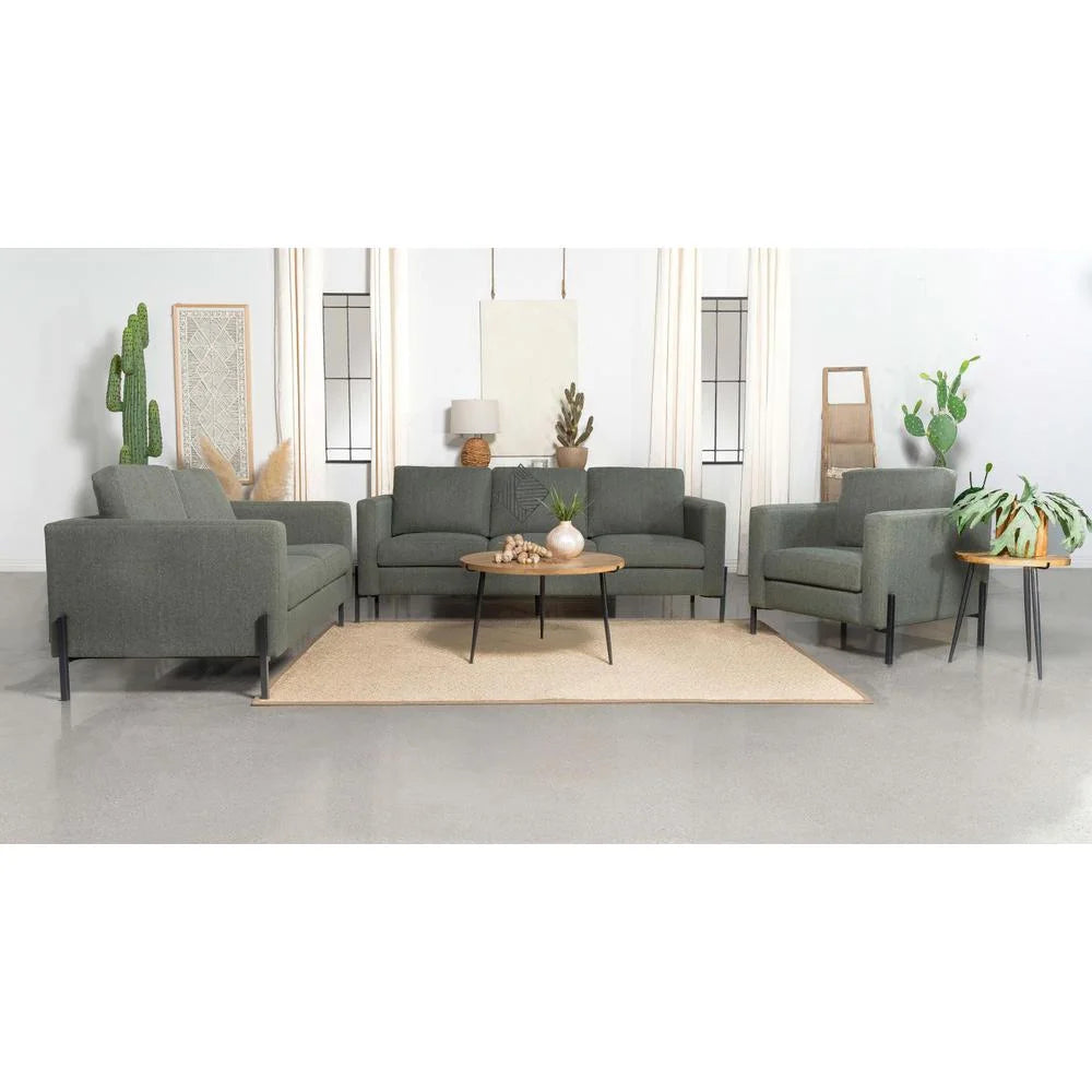 Sage Upholstered Fabric Loveseat with Track Arms X93945