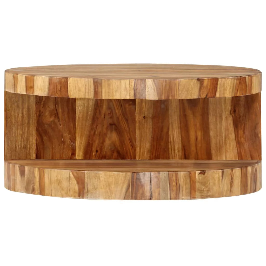 Round Solid Sheesham Wood Coffee Table V1943
