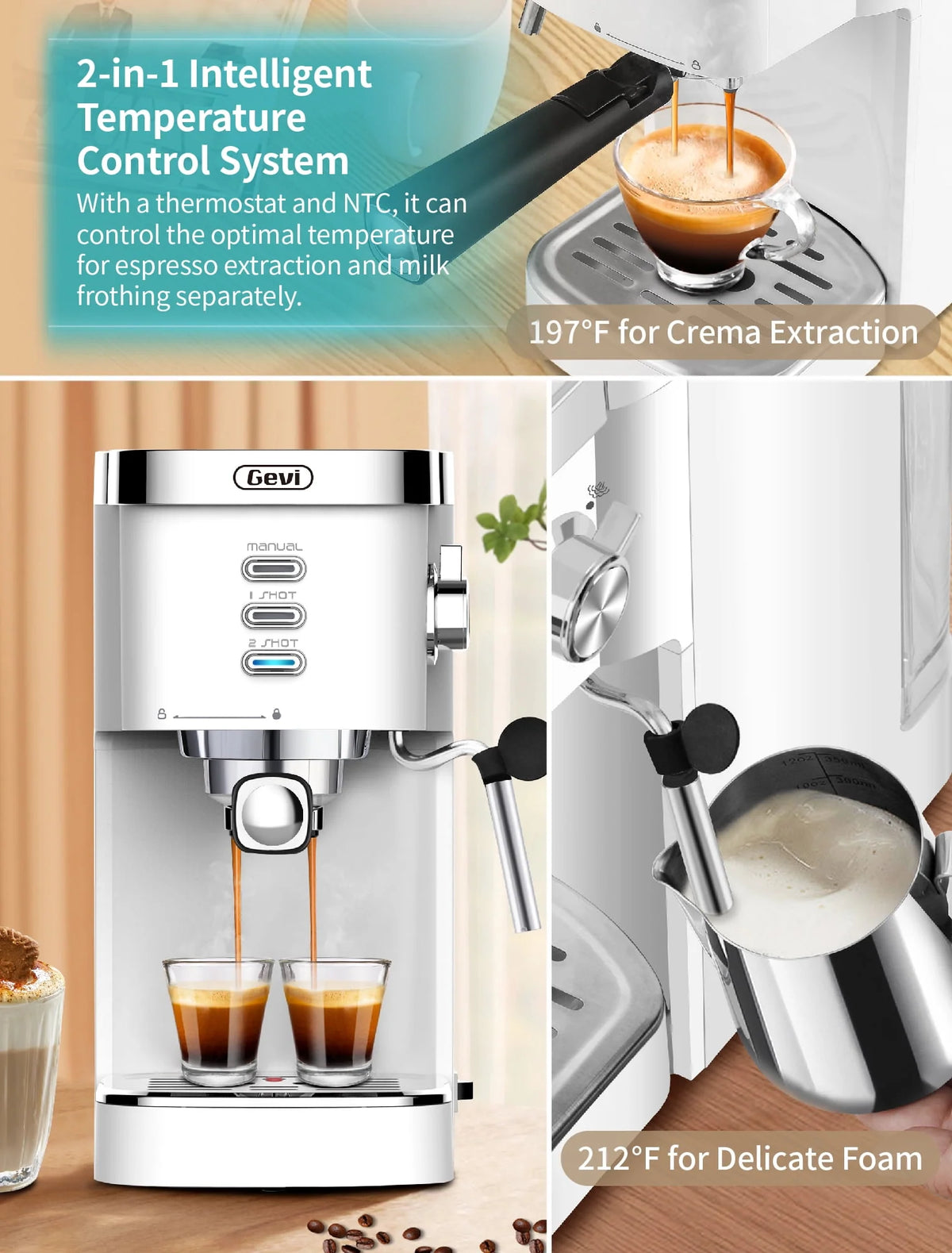 20 Bar Espresso Machine with Milk Frother Wand R13208