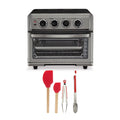Black AirFryer Oven with Grill and Spatula and Tongs Set E639746