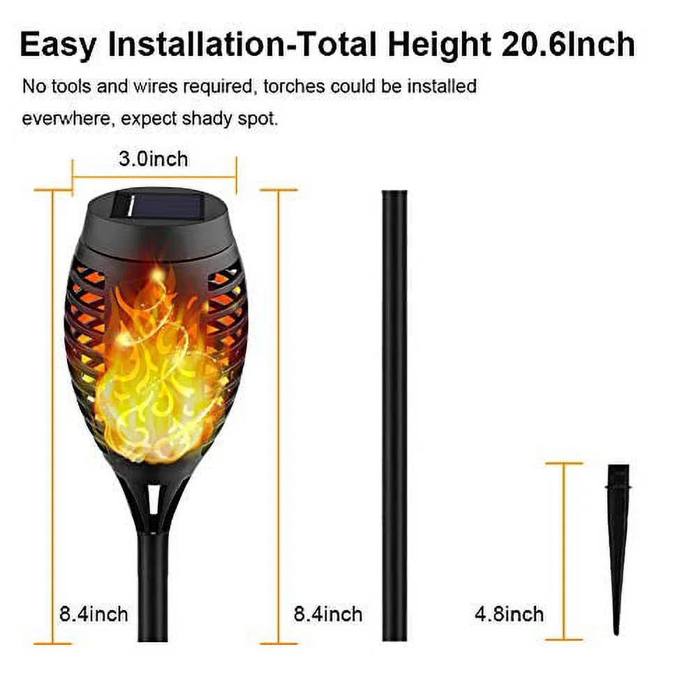 12LED-8Pack Solar Torch Light with Flickering Flame F23204